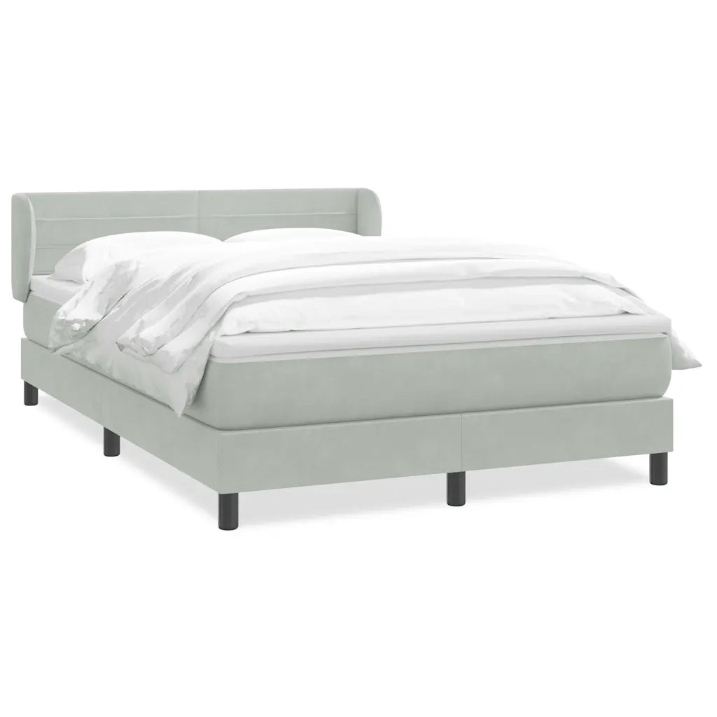 Giroletto a Molle con Materasso Grigio Chiaro 160x220cm Velluto 3317655