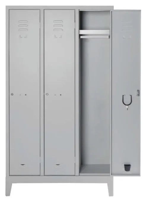 Armadio spogliatoio in metallo a 3 ante battenti cm. 101x50x180h