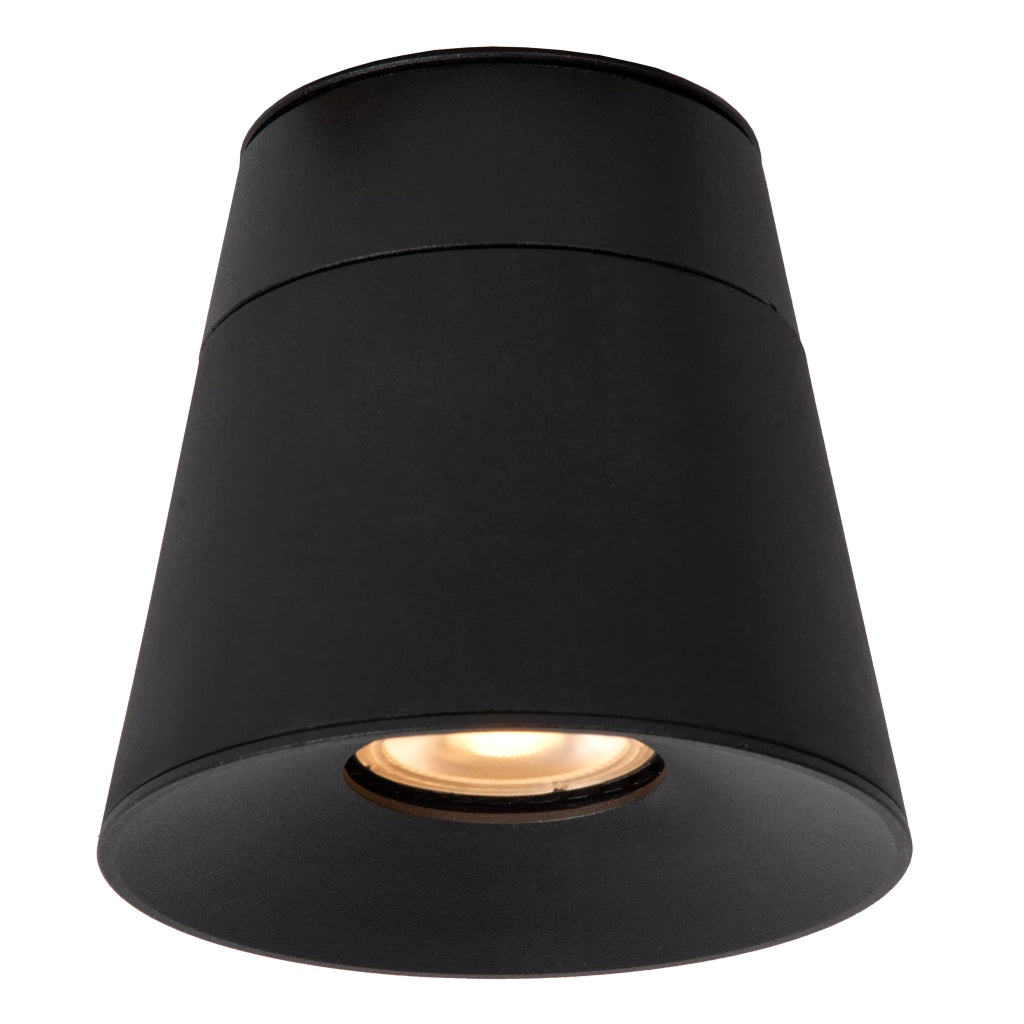 Spot soffitto tondo Ø10 nero orientabile GU10 Trigono Lucide