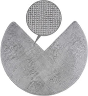Tappeto di chenille per docce angolari con fondo antiscivolo (Rond | Dimensioni interne 45 x 45 cm, Grigio)
