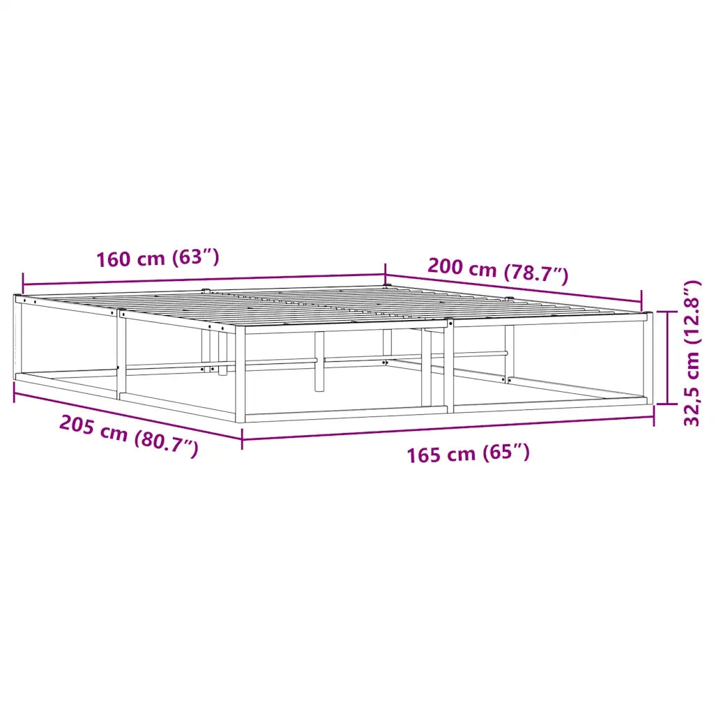 Giroletto senza Materasso Bianco 160x200 cm Metallo 4017426