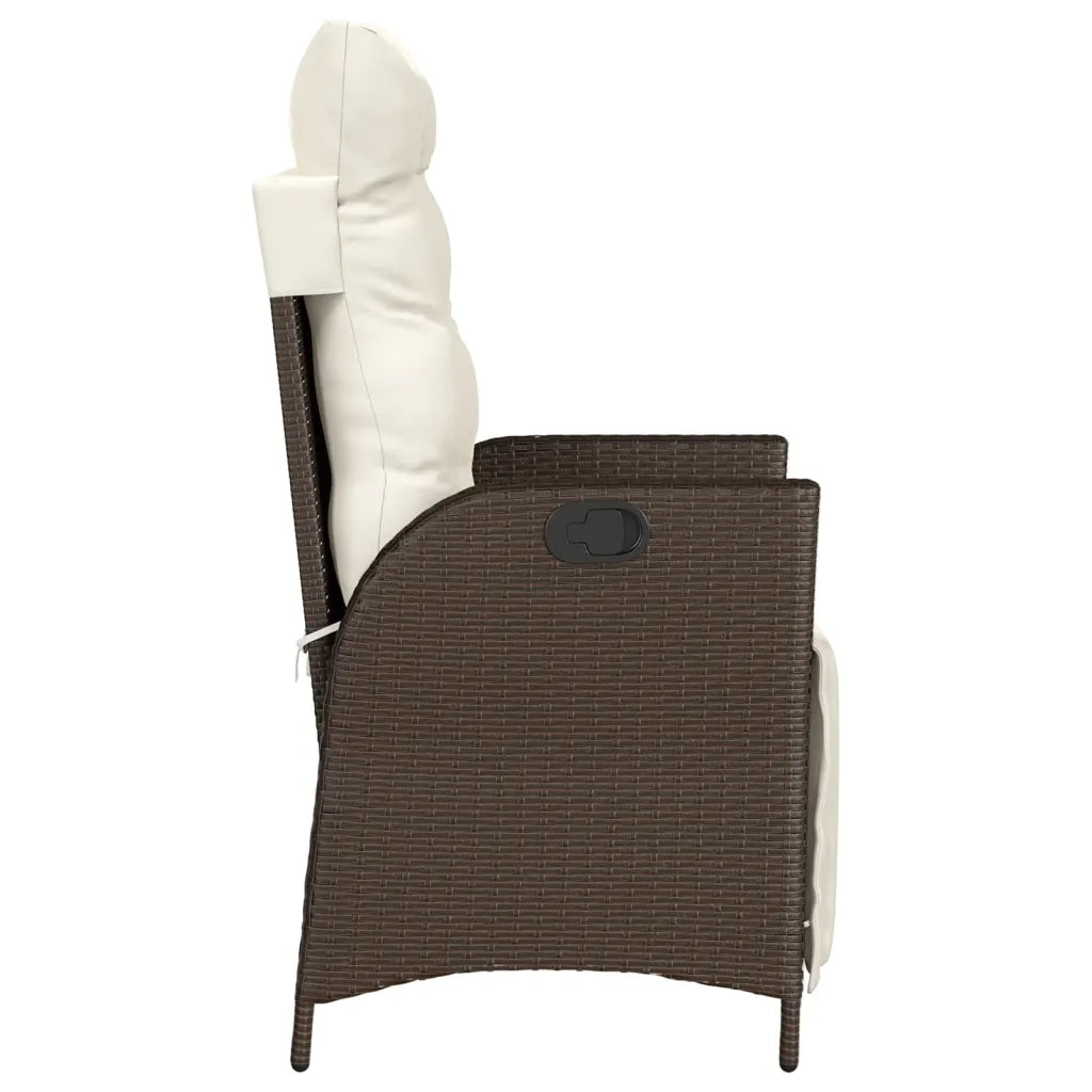 Set Bistrò 3 pz con Cuscini Marrone in Polyrattan