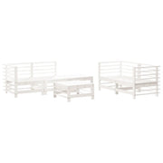 Set Salotto da Giardino 6 pz | Set di Mobili da Esterno Bianco in Legno Massello di Pino
