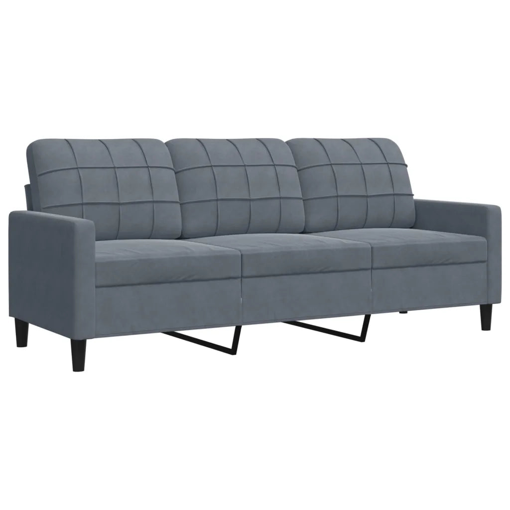 Set di Divani 2 pz con Cuscini e Rinforzi Grigio Scuro Velluto 3278412