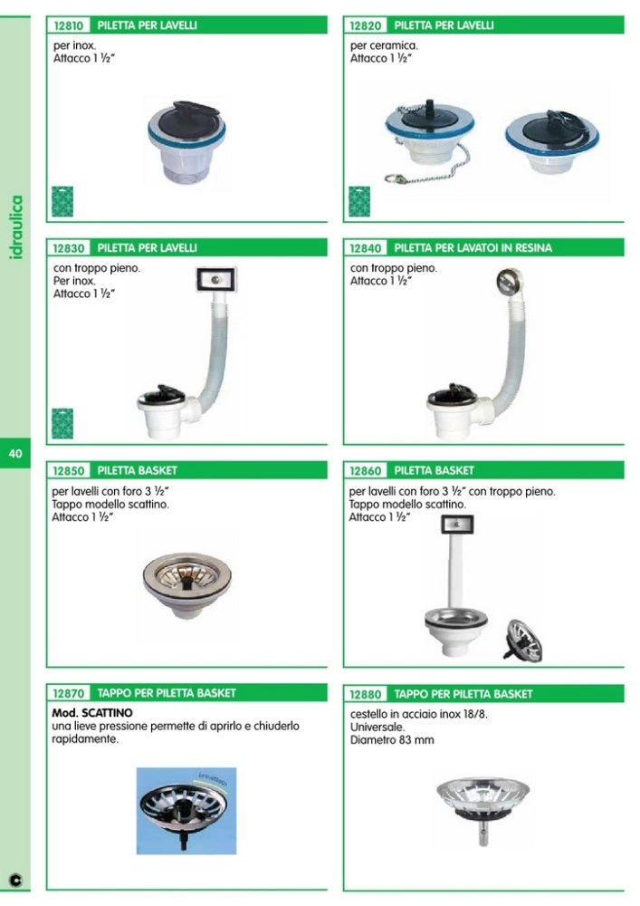 10pz tappo piletta basket universale diametro 83mm cod:ferx.12102