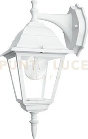 APPLIQUE DOWN ROMA BIANCA 1 LUCE ATTACCO E27 IP44 14,6X19,5X35CM