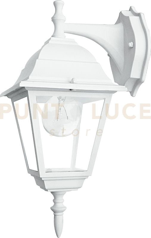 APPLIQUE DOWN ROMA BIANCA 1 LUCE ATTACCO E27 IP44 14,6X19,5X35CM