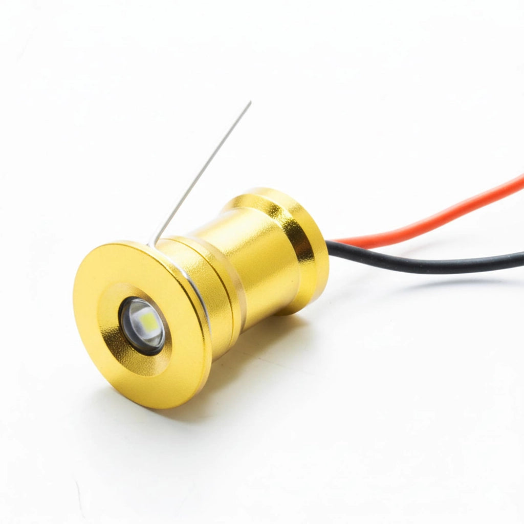 Mini faretto IP65 LED 1W resa 12W incasso punto luce 12V box doccia cielo stellato segnapassi luci gradini barca camper COLORE ORO 4000K