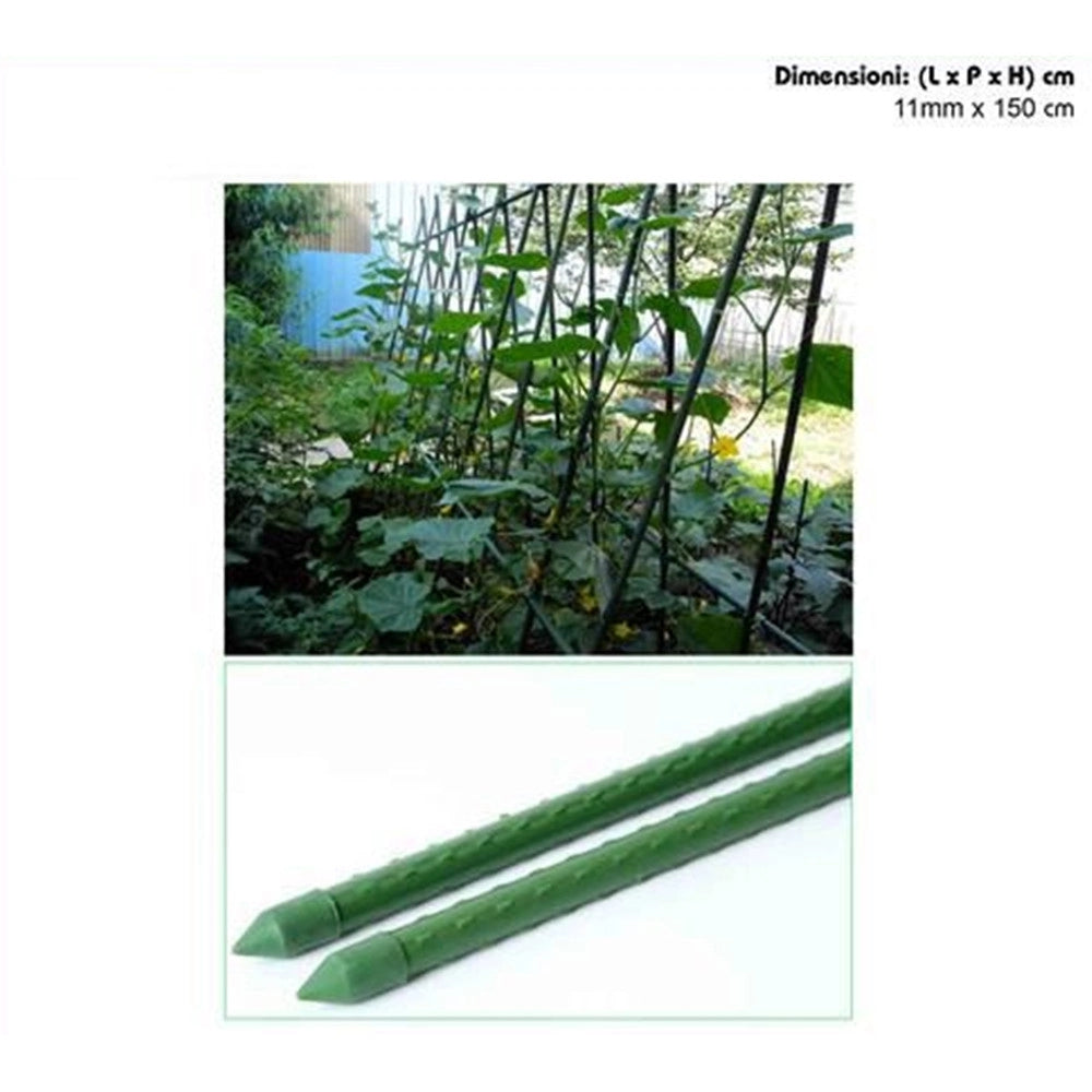 Trade Shop - Set 25 Pali Tutori Canna Per Sostegno Piante Rampicanti Pomodori H150cm ø11mm Grn20 764012 -