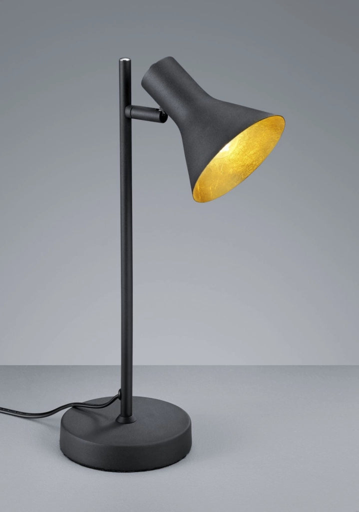 NINA LAMPADA STUDIO ATTACCO E14 DIFFUSORE METALLO NERO + ORO H.39CM