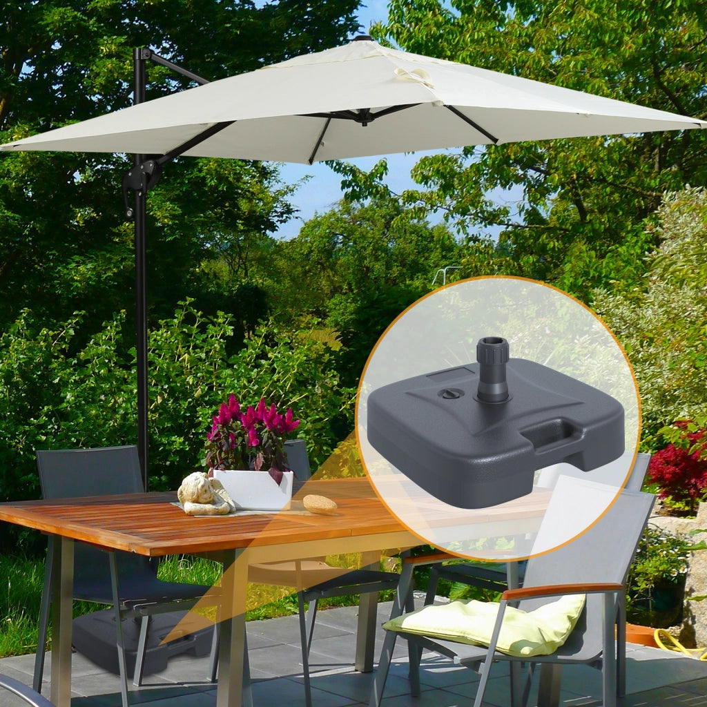 Portaombrellone con base riempibile ¨C zephmum ¨C nero 46x45x26 cm