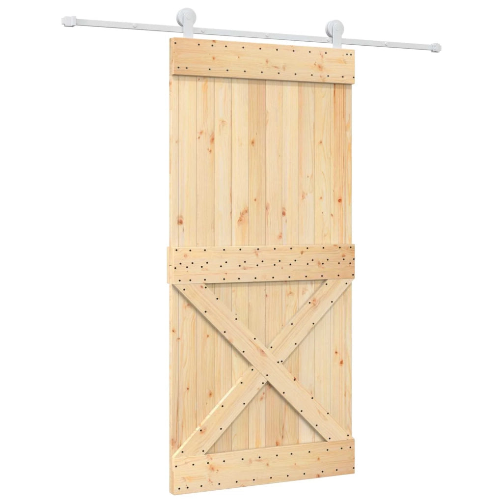 Porta scorrevole Naturale e Bianco 95 x 210 cm 3445042