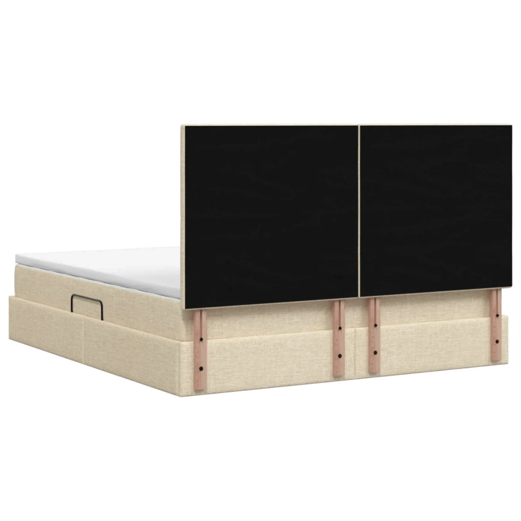 Letto con contenitore LED e materasso Crema 160 x 200 cm 3460021