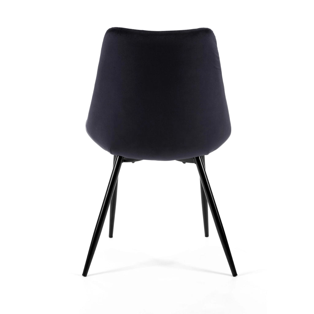 Set di 2 Sedie da Pranzo in Velluto SJ.0488 Nere