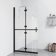 Parete per Doccia Walk-in Pieghevole in Vetro ESG 100x190 cm 151189