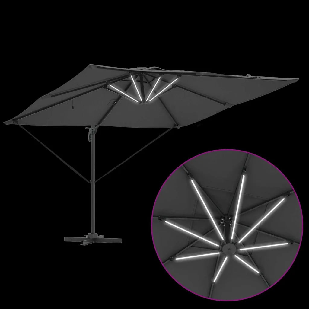 vidaXL Ombrellone 286 x 285 x 270 cm Alluminio