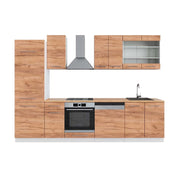 Cucina componibile Fame-Line Rovere dorato/Bianco 300 cm, PL Rovere Vicco