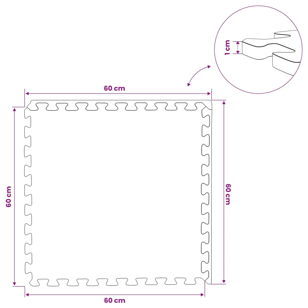 Tappeti 24 pcs Grigio 8,64 m² Schiuma EVA 42040721