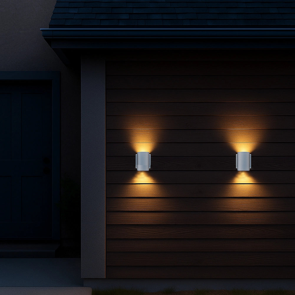 Set 2 Applique da Muro 2 Led Lampada a Parete Bianca Luce Bianco Caldo 4x6.5x4cm