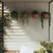 Fioriere Pensili 4 pz Rivestimenti Cocco Nero Ã˜40x63cm Acciaiocod mxl 104605