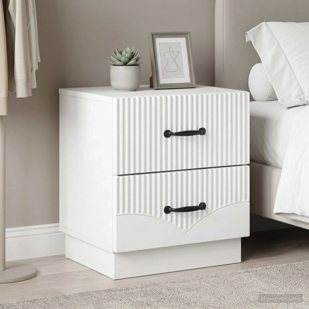 Armadio da Notte con cassetto 2 pcs Bianco 43 x 34,5 x 44,5 cm 895216
