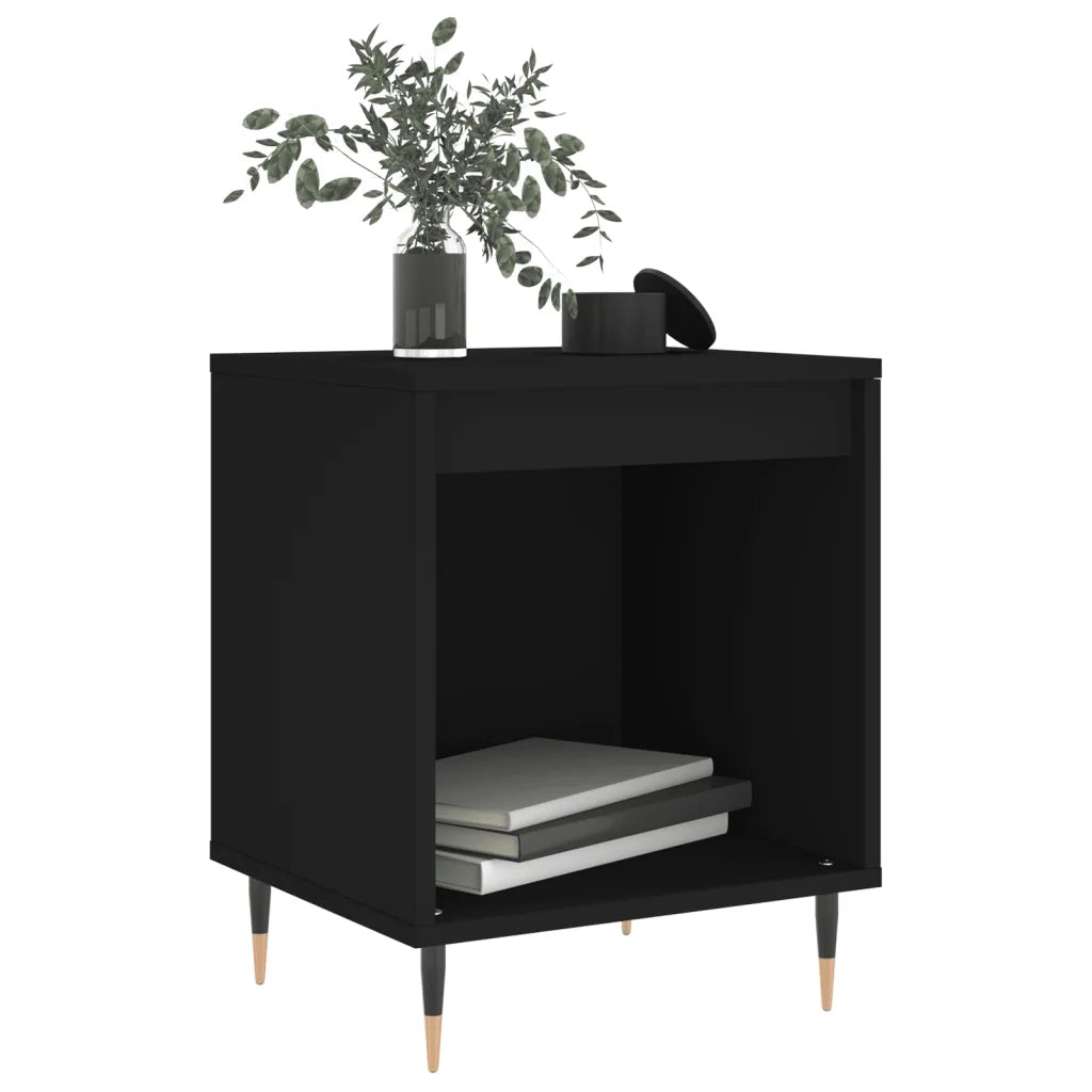 Comodino-Tavolino da notte Nero 40x35x50 cm in Legno Multistrato 783842