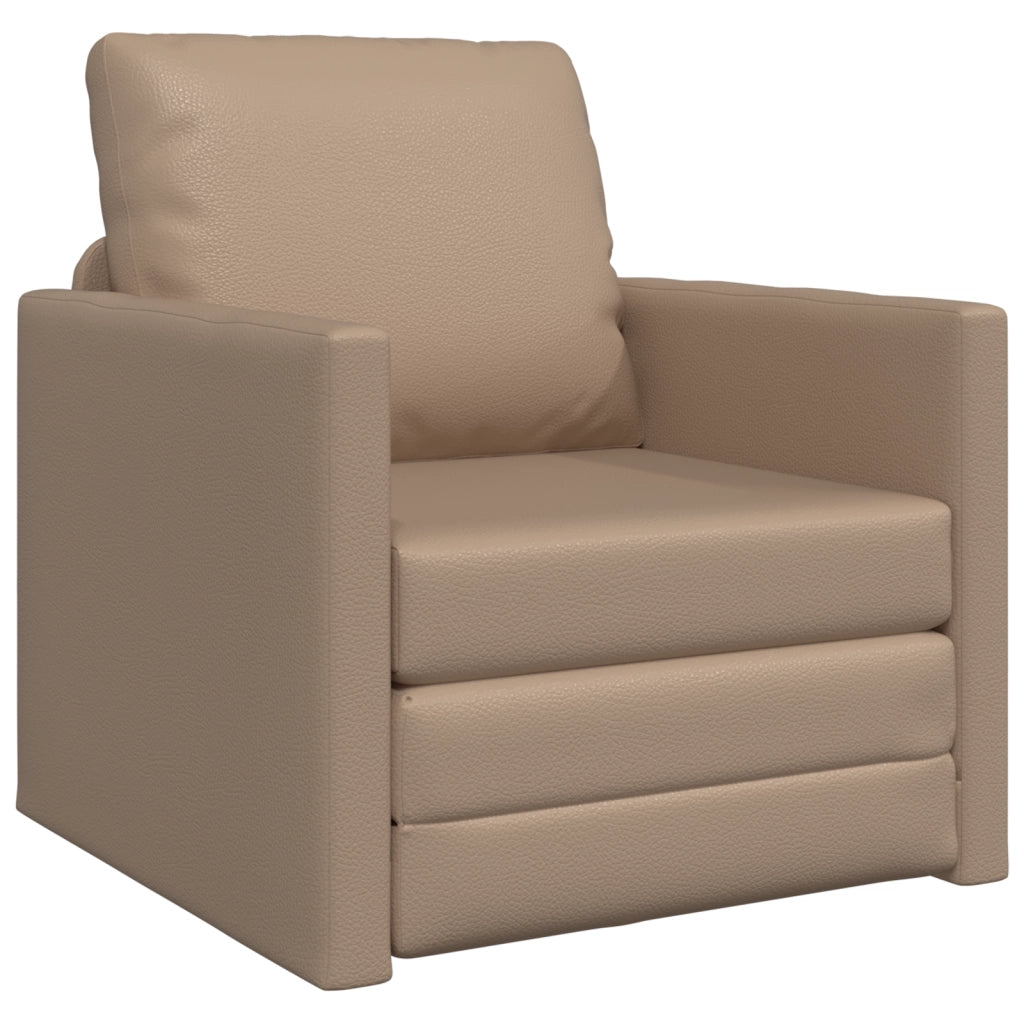 Divano letto vitaXL 2-in-1 Cappuccino 74x77x81 cm in pelle sintetica