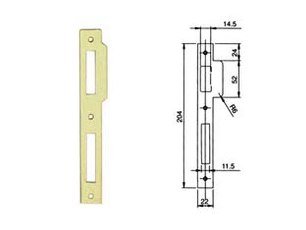 10pz contropiastra piana per serrature serie 200n  - (032016) cod:ferx.fer171656
