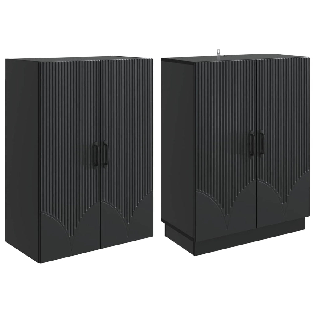 Set di armadi 2 pcs Nero Legno ingegnerizzato