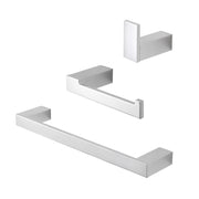 Set con appendino, porta rotolo e porta salviette a muro argento Sky