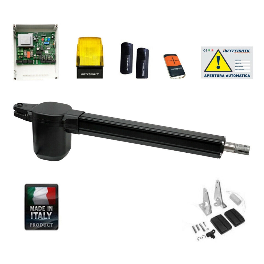 KIT AUTOMAZIONE CANCELLO 1 BATTENTE CORSA 500MM BHE MASSIMO 5 METRI 220V