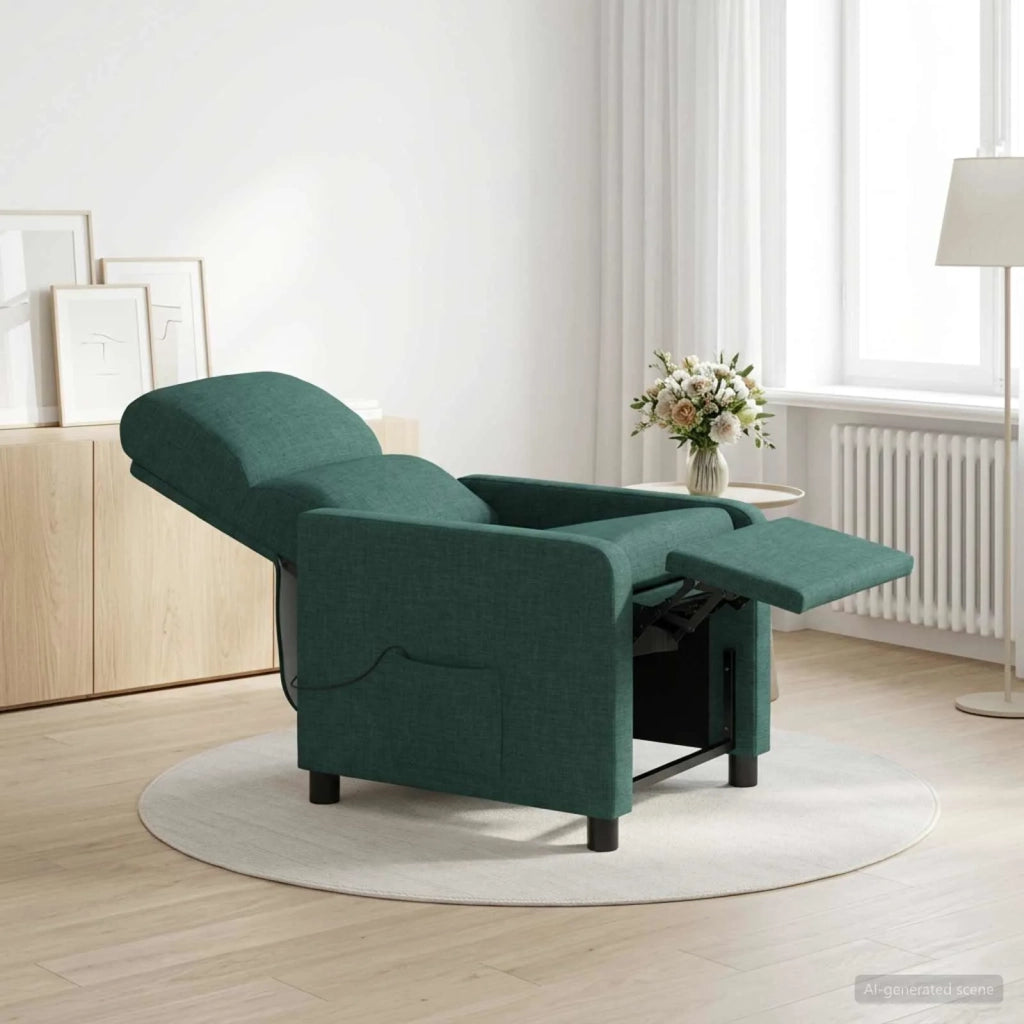 Divano Sedia-Poltrona Massaggiante Verde Scuro Tessuto 520850