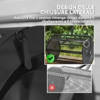 Spandiconcime da 75L in Metallo con Manico Regolabile a T e Maniglia Imbottita, 70x40x112 cm, Nero