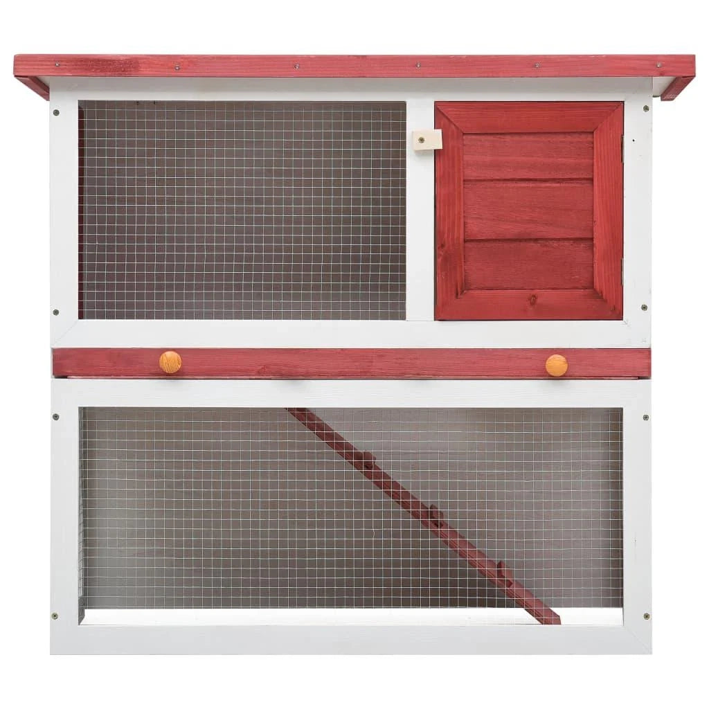 Conigliera da esterno con 1 porta 90 x 45 x 80 cm legno rosso 02_0000588