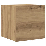Elegante e pratico mobile porta TV a parete 30,5 x 30 x 30 cm realizzato in legno di rovere composito finitura artigianale 02_0050882