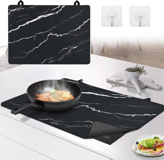 Matte antiscivolo in silicone per piastra elettrica - 52 x 73 cm - Multifunzionale e con pattern di marmo