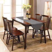 Tavolo da pranzo, grigio, 32 x 270 cm, design moderno, innovativo, liscio, in lino, lavabile, tavolo da pranzo di alta qualità, disegno di orzo per sala da pranzo, festa, vacanza, decorazione.