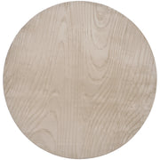 Tappeto in pelliccia sintetica di coniglio beige in poliestere, 160 cm rotondo morbido, a pelo lungo, motivo geometrico