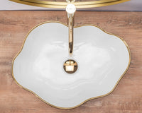 Lavabo Da Appoggio Rea Pearl Gold Edge
