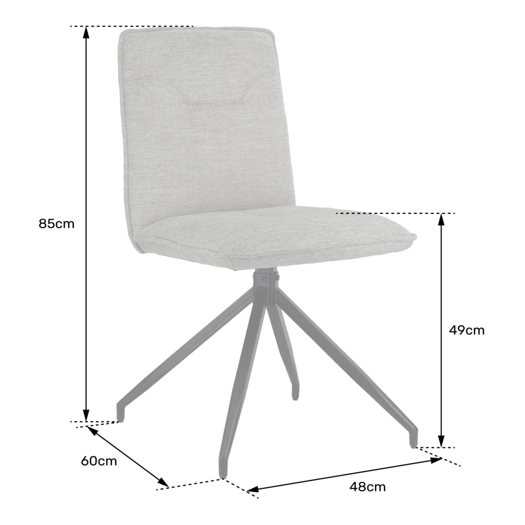 Set di 2 sedie in tessuto AREN beige