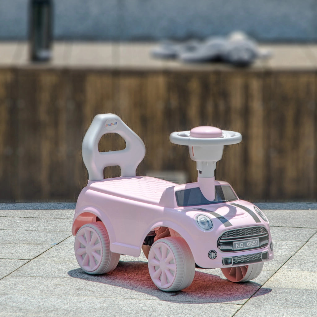 Coche Correpasillos con Volante ¨C zephmum ¨C Rosa 53x25x35 cm