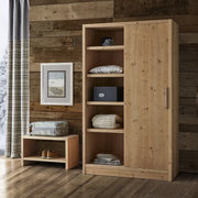 Armadio cortina 1 anta scorrevole legno massello di abete 125x55x220 - Mobili 2G