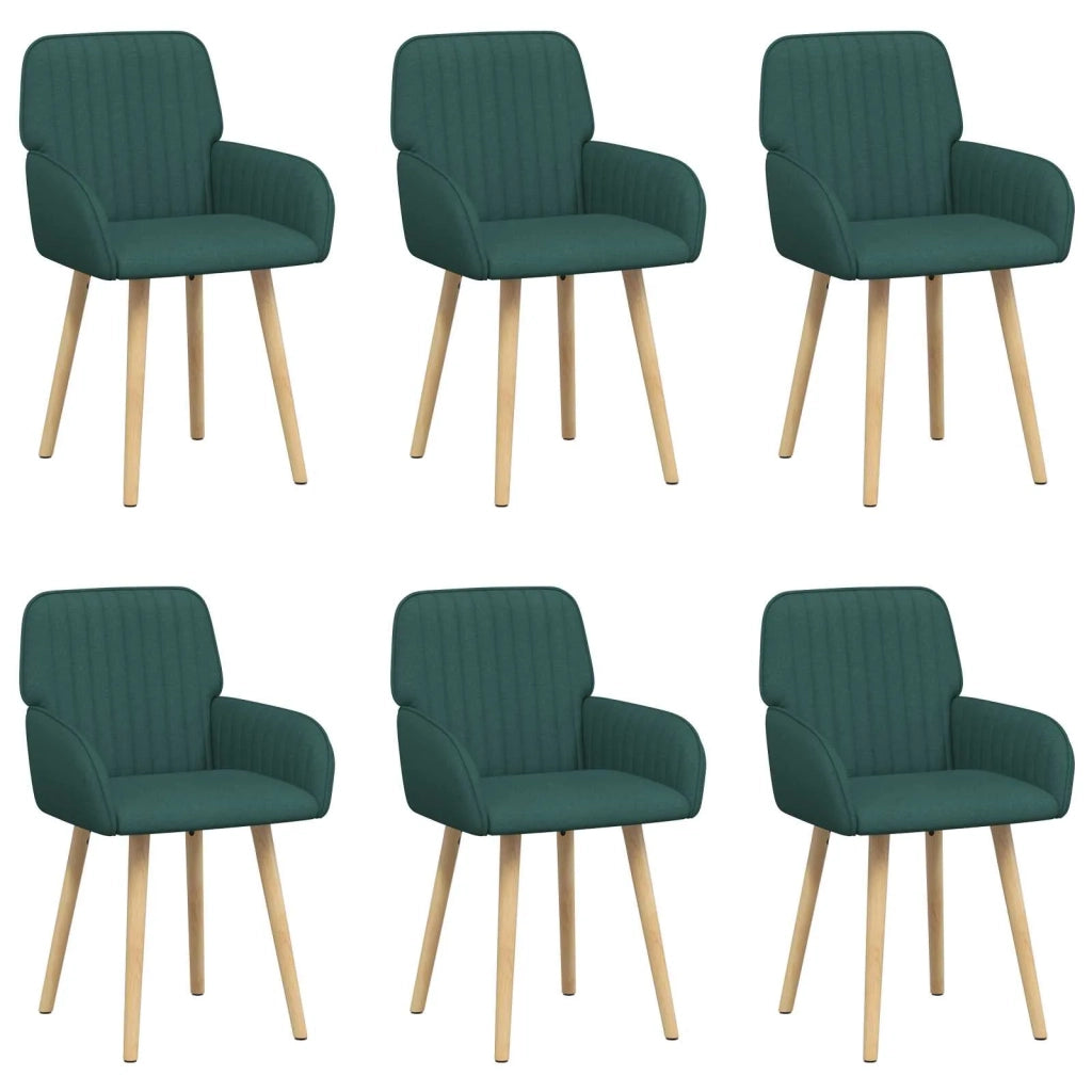 Sedie da pranzo 6 pz Tessuto Verde Scuro 56,5 x 50 x 87,5 cm 3428205