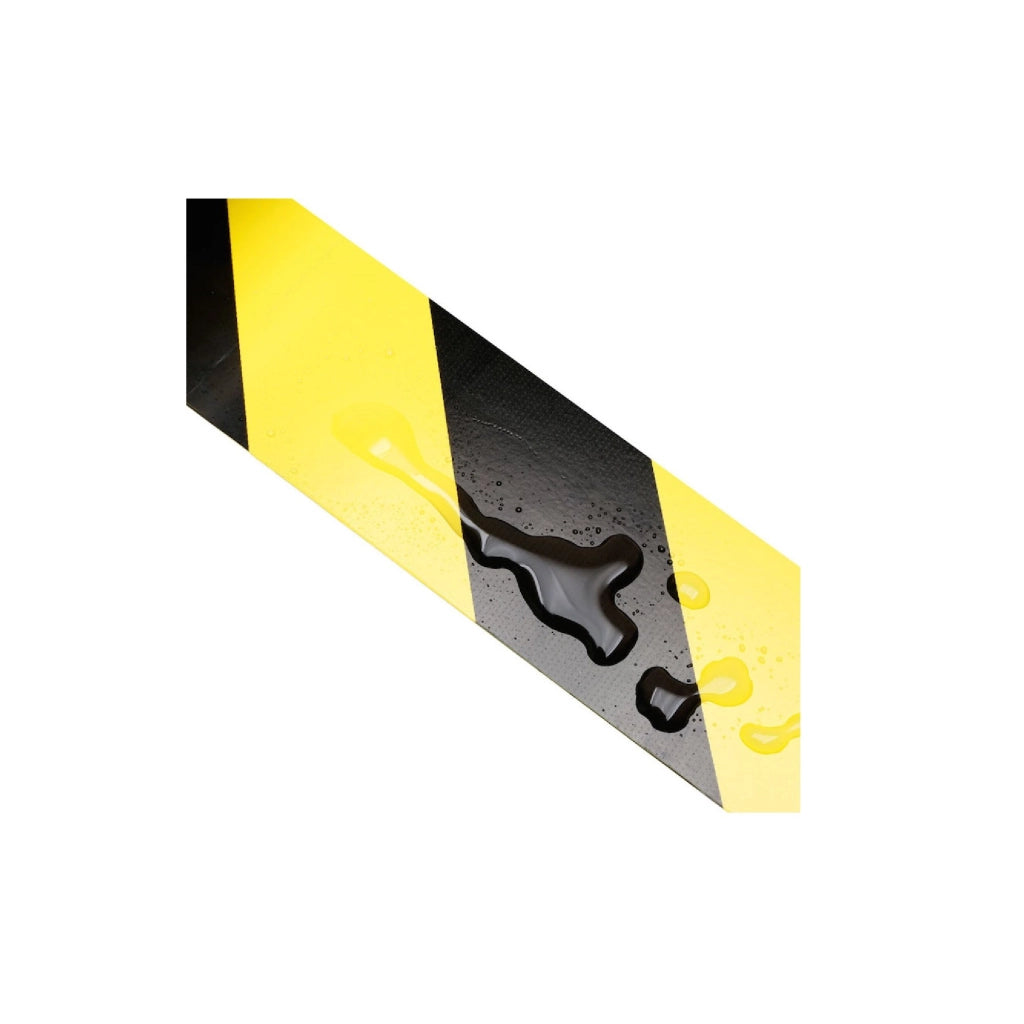 Nastro adesivo segnaletico nero giallo 50x33 mt antinfortunistica edilizia segnale