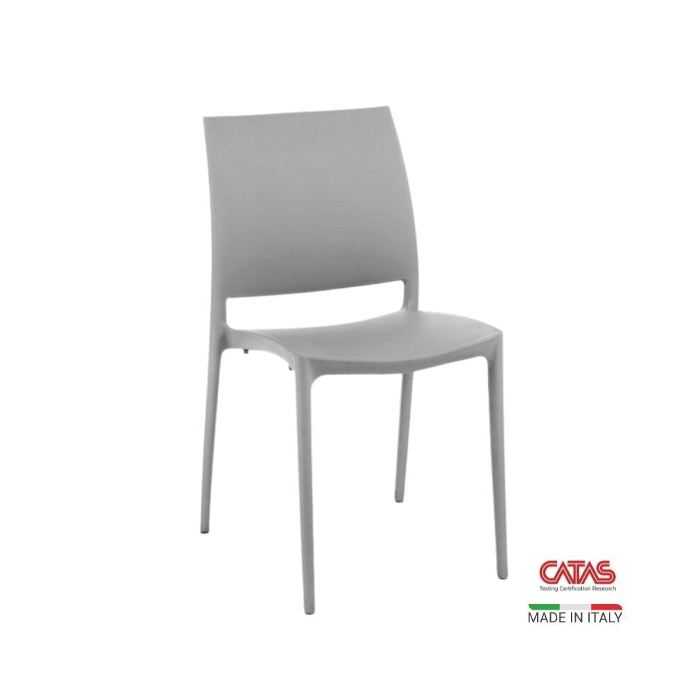Sedia Curtis polipropilene nero grafite design ergonomico set 4 pezzi