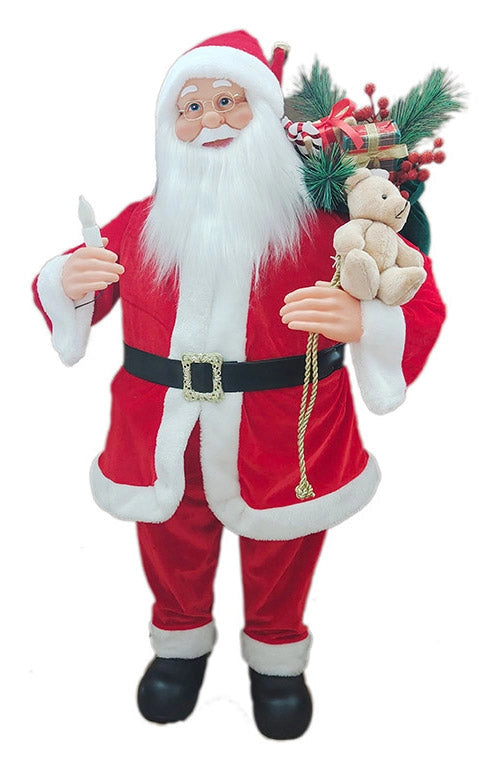 Pupazzo Babbo Natale H60 cm con Movimento Luci e Suoni Rosso