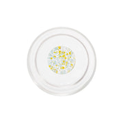 Teca Set 6 Tumbler Terrazzo in Vetro Borosilicato Doppia Parete con Decorazioni Artigianali Giallo-Azzurro - Collezione Tavola Design Moderno