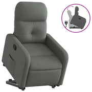 Poltrona | Sedia Relax Alzapersona Reclinabile Grigio Scuro in Tessuto