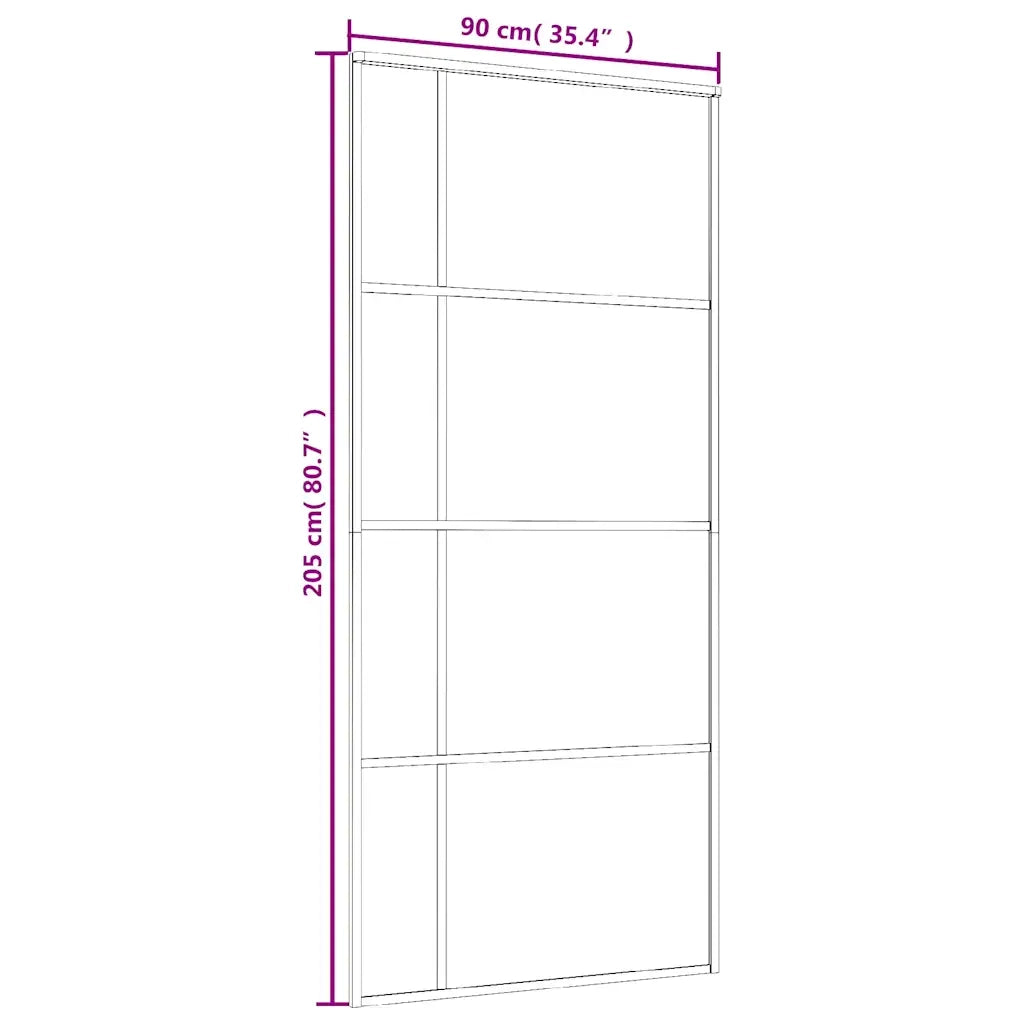 Porta Scorrevole in Vetro ESG e Alluminio 90x205 cm Bianca 151684