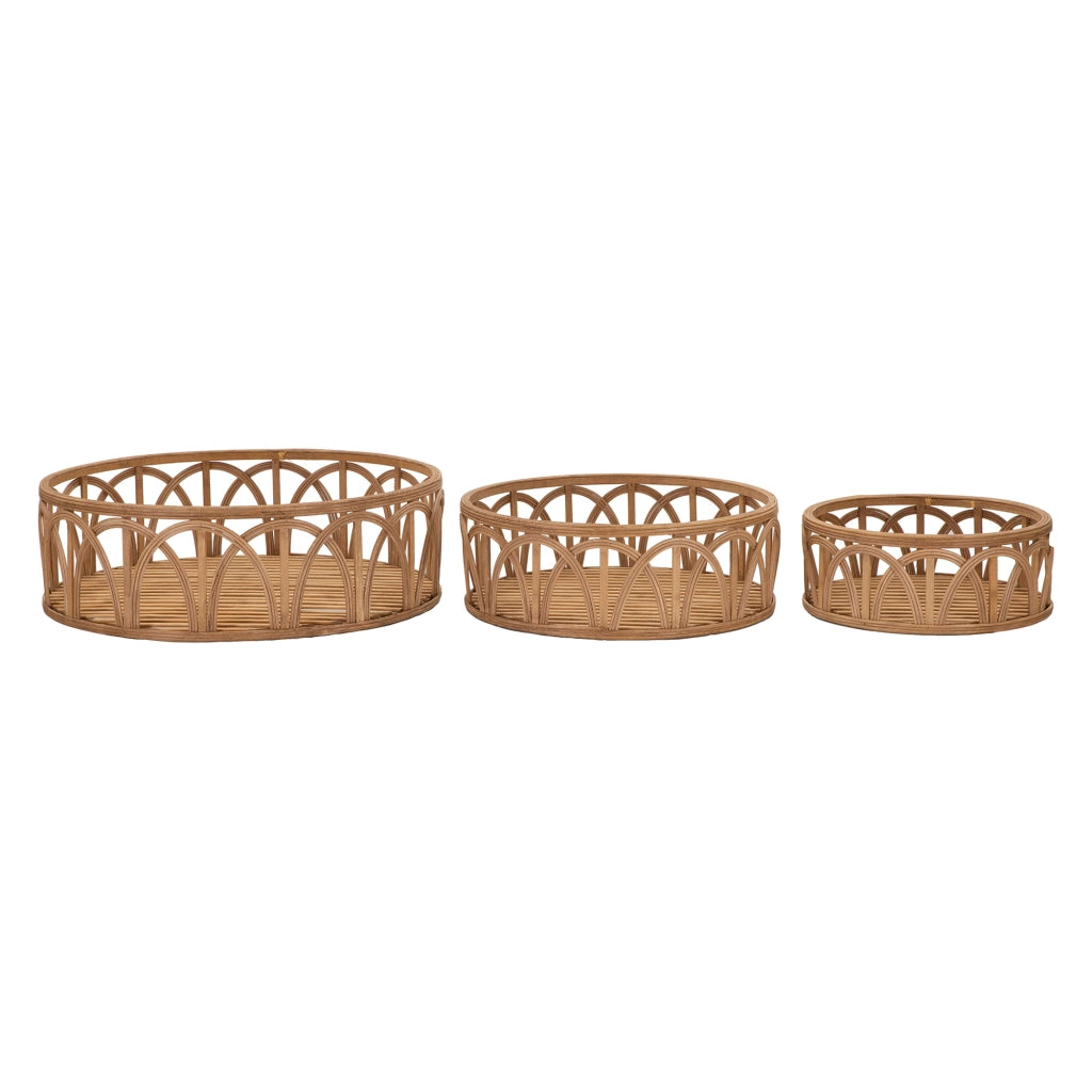 Famorite, Svuotatasche set da 3 in Rattan, Marrone